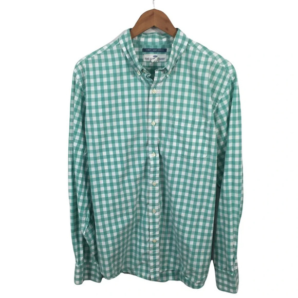 BF585 Men’s OLD NAVY Classic SLIM FIT Gingham Print Button Down Shirt XL - Picture 1 of 4